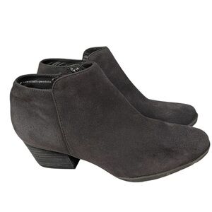 Blondo Villa Size 8.5 Waterproof Ankle Boots With Zippers Gray Suede Women’s